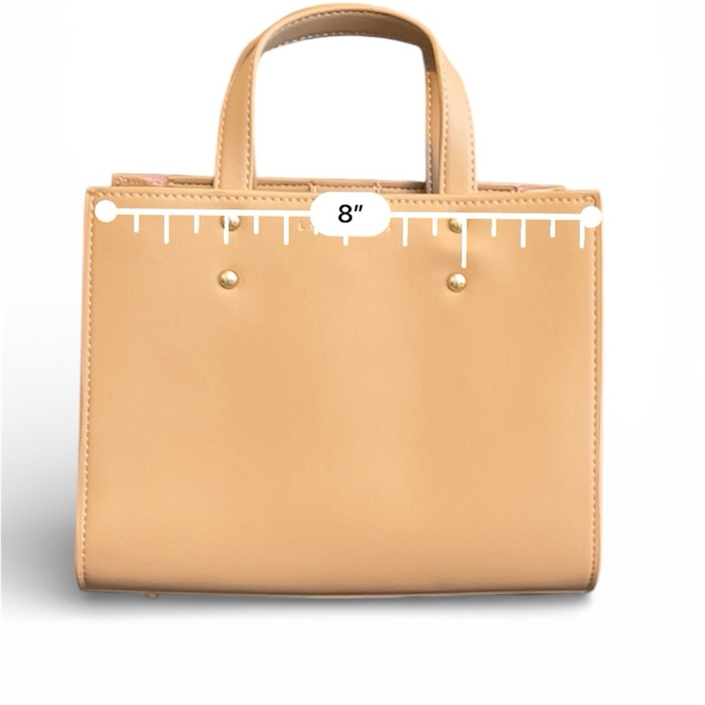 Lark & Ives Structured Mini Tote Tan Vegan Leather Top
Handle Handbag 8”x6.5” - Picture 10 of 12